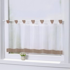 Joyswahl “Mia” Café-Style Curtain - Voile Loop Net Curtain - Transparent Kitchen Curtain