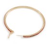Oversized Slim Red Crystal Hoop Earrings In Gold Tone -