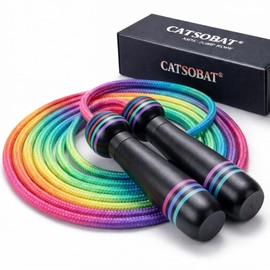 Catsobat Jump Rope for Training, Classroom, Kids, Juniors, Adjustable Rope, Cute Wooden Design