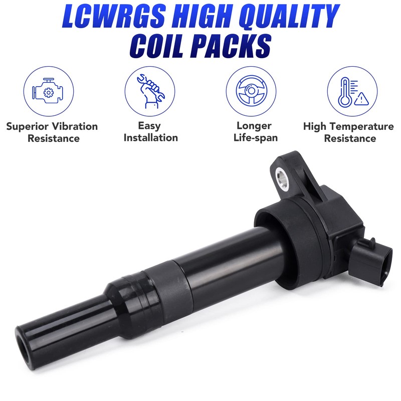 Set of 4 Ignition Coil Pack Spark Plugs Fits for