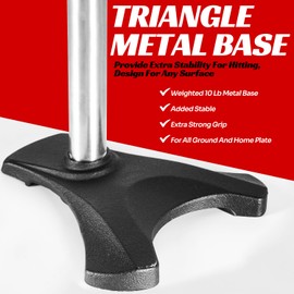 Portable Batting Tee for Baseball/Softball - Ultra Durable Hitting Tee with Weighted “Triangular” Base For All Surfaces, Height Adjusts From 24-46" Softball Tee For All Ages & Skill Level Players