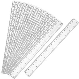 Rulers for Kids, 30 Pcs Clear Plastic Rulers 30cm/12Inch Transparent Straight Ruler with Inches and Metric for Kids Student for School Classroom, Home or Office