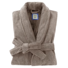 UTJZIB Men's Robe,Pure Cotton Robe for Men,Absorbent Bathrobe,Luxurious Terry Cloth Bathrobe with Shawl Collar (US, Alpha, Large, X-Large, Regular, Regular, Light Brown)