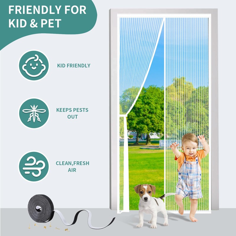 Magnetic Door Screen 90 x 210 cm, SMALUCK Heavy Duty
