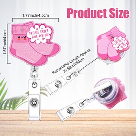 Remuuly 8 Pcs Pink Funny Nurse Badge Reel Retractable Glitter Coquette Bow Jellyfish Heart Name Tag ID Holder Alligator Clip Accessories for Medical Worker Teacher Student Nurses Week Gifts Bulk 2025