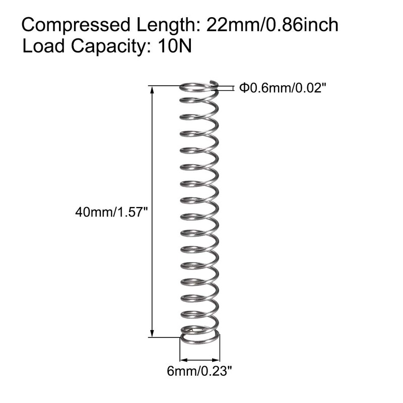 sourcing map Compression Spring Tension Spring 6 mm External End
