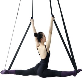 Aerial Loop Straps 10 FT Black Bodyloop Contortion 2 Pairs Delta Quick Link Rigging Hardware Safely (Black 10 FT)