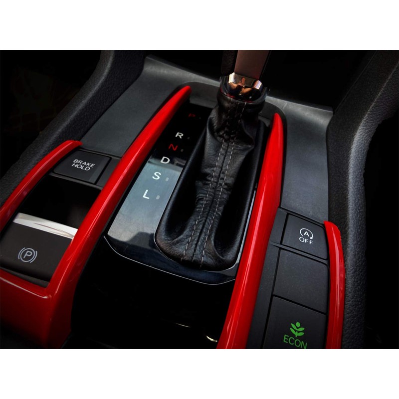 2Pcs ABS Red Interior Gear Shift Panel Frame Cover Decals