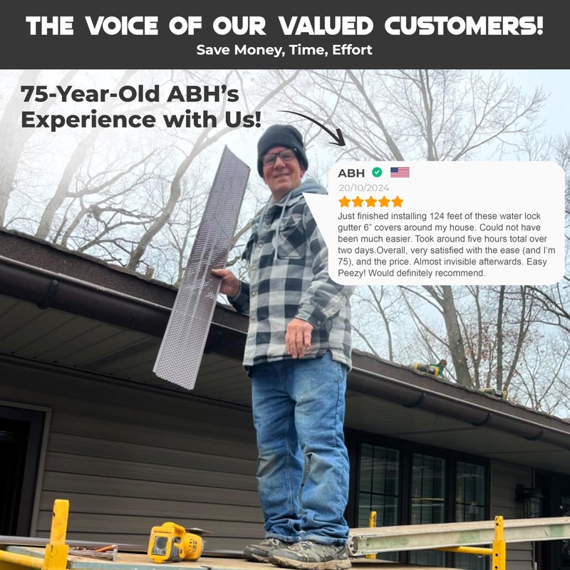 Waterlock 5" Gutter Guards Leaf Protection, Domestic Aluminum Gutter Covers