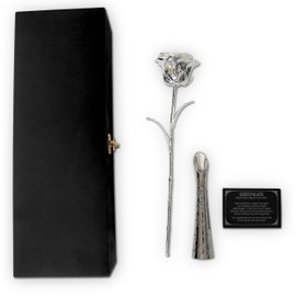 VonDelve 24K Gold Dipped Long Stem Real Rose, Natural Handpicked Genuine Flower Preserved as an Everlasting Keepsake for Wife, Mother or Best Friend, Birthday or Anniversary