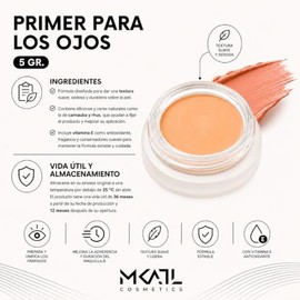 Primer Para Ojos Profesional Makeup Atelier SPPN, Prebase para Sombras Tono Nude Rosado, Acabado Uniforme                                             