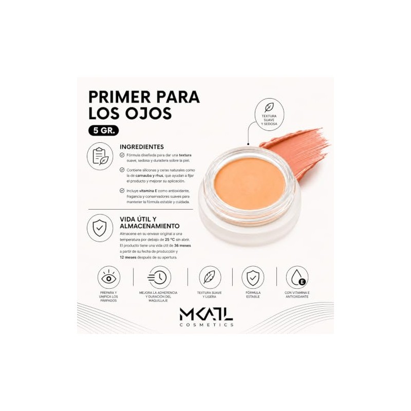 Primer Para Ojos Profesional Makeup Atelier SPPN, Prebase para Sombras