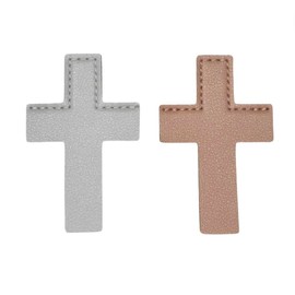 Book Nook Leather Cross Bible Bookmarks (Set of 2) - Cute Bookmarks for Bibles, Books, Journals, & Planners - Pink/Mauve, Gray/Tan (Gray and Tan), BND002