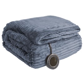 HOMISPRITE Heated Blanket Twin Size 62"x84",ETL Certification-10 Heating Levels Electric Blanket&1-10 Hour Auto Off,Machine Washable Heating Blanket (Dark Blue)