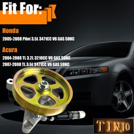 21-5441 Power Steering Pump with Pulley Fits for 2004-2008 for Acura TL 3.2L, for 2007-2008 for Acura TL 3.5L, for 2005-2008 for Honda Pilot 3.5L, Power Assit Pump Replace OE# 55-5777, 56110RDAA01