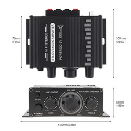 ePathChina AK160 2 Channel Class D Power Amplifier Audio Karaoke Home Theater Amplifier Support Bluetooth with USB/SD AUX Input