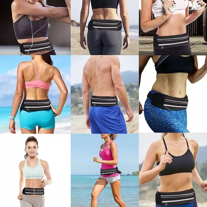 Universo en Linea Cangurera Deportiva Con Cinturón Elástico Salida Audífonos