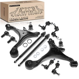 A-Premium Set of 12, Lower Control Arm, Lower Ball Joint, Inner Outer Tie Rod End, Front & Rear Sway Bar Link, Compatible with Honda Civic 2001 2002 2003 2004 2005, Fit L4 1.3L & 1.7L Only