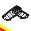 POETRYXIAO Radiator Grille Kidney Sport Black Gloss Double Bar for