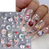 Christmas Nail Stickers Christmas Ball Nail Decals 3PCS 5D Embossed
