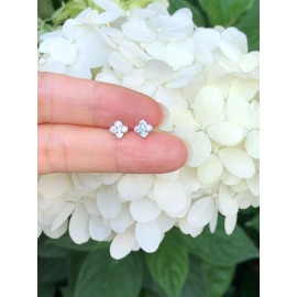 Unbranded 925 Sterling Silver Small Cz Flower Stud Earrings 5mm