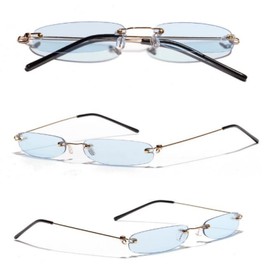 Lunali Colored Lenses, Sunglasses, Mini Lens, Fashion Glasses, Date Glasses, Unique, Unisex, Casual, blue