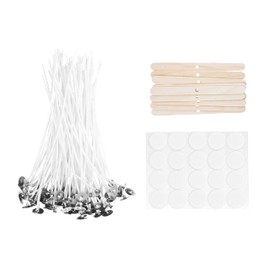 Mandala Crafts 100 Candle Wicks for Candle Making – Candle Wick Candle Making Kit 60 Candle Wick Stickers - Pretabbed Candle Wicks for Candlemaking Soy Wax 10 Wick Holders