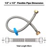 Pack of 2 Flexible Pipe Stainless Steel Braided Hose for