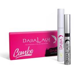 DABALASH Vegan Combo – Professional Eyelash & Brow Strengthener & Gentle Vegan Mascara – Give Your Own Lashes A Longer, Fuller, & Thicker Look – 0.18 oz & 0.3 oz