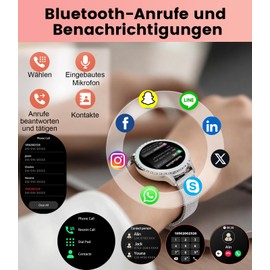 Smart Watch for Women Elegant with Call Display 1.27 Inch Pedometer Heart Rate 5ATM Waterproof 100 Sports Modes Smart Watch Mode for Android IOS Silver