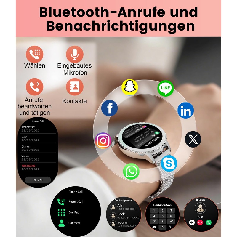 Smart Watch for Women Elegant with Call Display 1.27 Inch