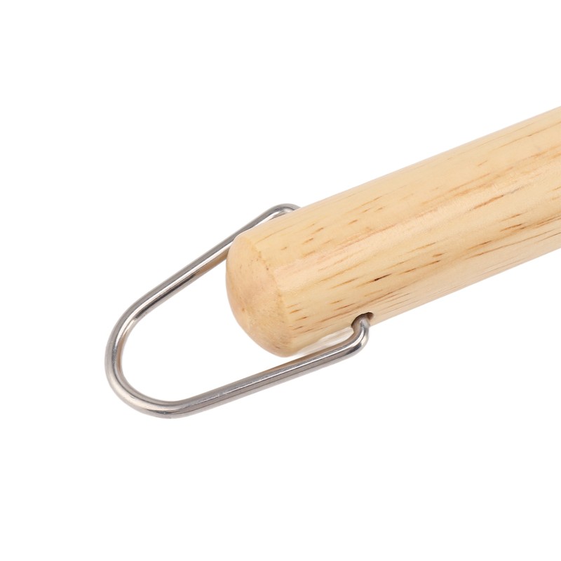 Pizza Oven Brush with Scraper Detachable Wooden Handle Coconut Fiber