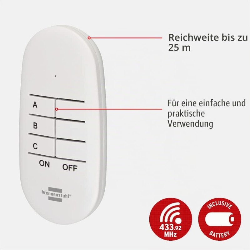 Brennenstuhl Comfort-Line 1507071 Radio Sockets Programmable Set of 3 with