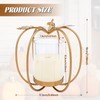 ZpigToor 6.9" Metal Pumpkin Candle Holder with LED Candle,Fall Candle