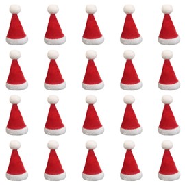 SKHAOVS 20 Pcs Mini Christmas Hat, Mini Santa Hat, Mini Hat, Finger Hat, Mini Christmas Decoration,Cute Christmas Accessories for Table Decor Christmas Party Snowman Decoration (20 Pcs)