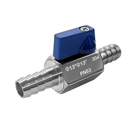 Beduan 1/2” Hose ID Barb Ball Valve 304 Stainless Steel Mini Shut Off Valve for Water Gas Fuel Drip Irrigation and Aquariums