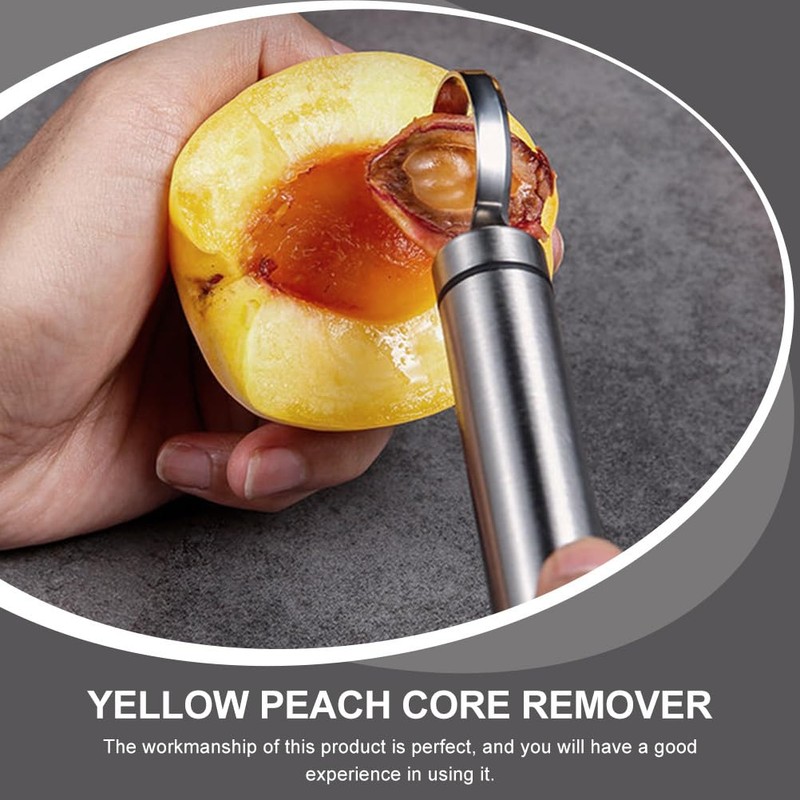 BESTonZON Peach Pitter 2pcs Stainless Steel Fruit Core Remover Fruit