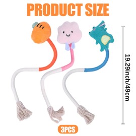 Qaestuan Pack of 3 Cat Toys, Catnip Teething Rope, Teeth Cleaning Cat Cotton Rope, Interactive Chew Toy Cat for Teeth Cleaning and Against Bad Breath and Stress Relief