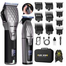 FADEKING® Cordless Hair Clippers and Beard Trimmer for Men, Professional Barber Kit for Hair Cutting and Beard Styling, Premium Grooming Gift for Men