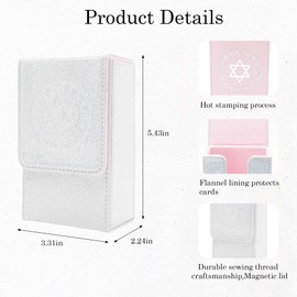 Knana Tarot Card Holder - Tarot Cards Box with Fold-Top Magnetic Lid Closure, Leather Tarot Card Case for Most Standard Size, 5.43 x 3.31 x 2.24 Inches (Silver)