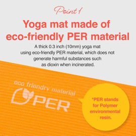 PRIMASOLE Yoga Mat Eco-Friendly Material 1/2"(10mm) Non-Slip Yoga Pilates Fitness at Home & Gym Twin Color Coral Red/Gray.PSS91NH075A