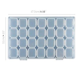 yueton 28-Grid with Cover Clear Plastic Candy Jewelry Organizer Box Storage Container Pill Case