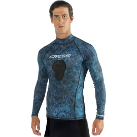 Cressi - Protector de erupción para Hombre, Cuello Redondo, Color Azul, Talla S