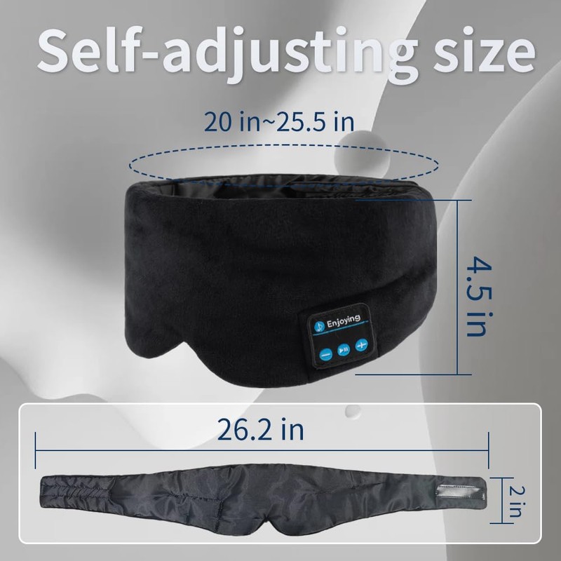 Sleep Headphones Bluetooth Eye Mask, Soft Wireless Bluetooth Headband Sleeping