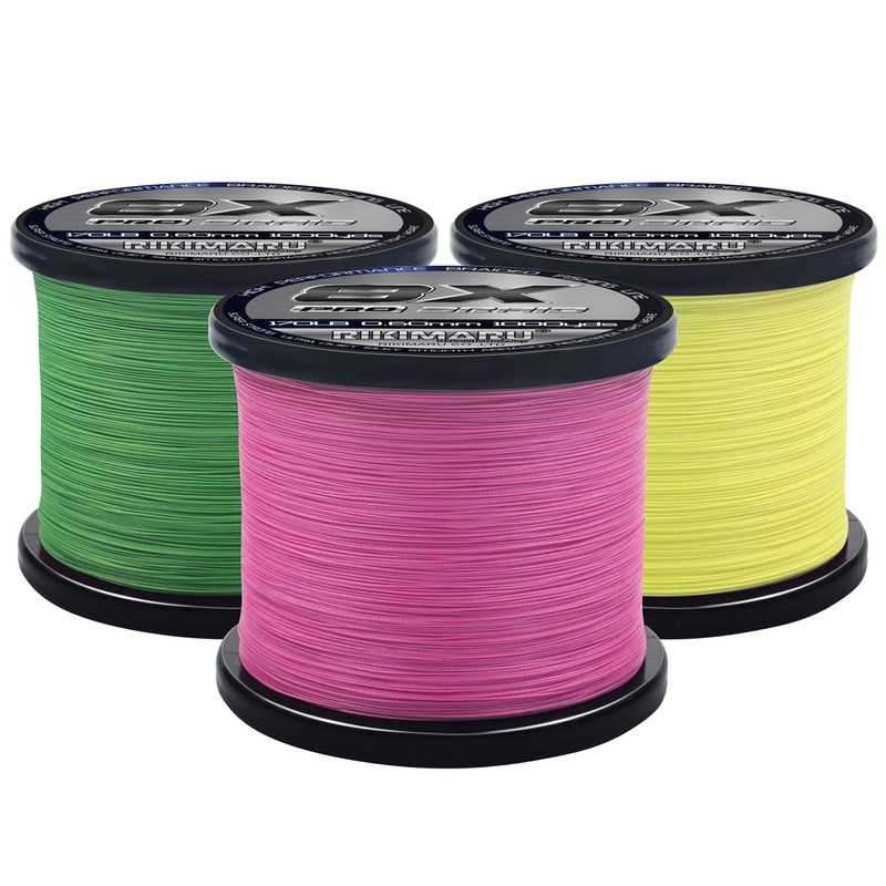 RIKIMARU Braid Pro 8X (Fluo-Green, 15LB(0.16mm)-1000Yds)