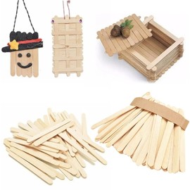 200pcs Wooden Sticks for Ice Cream Sticks Tongue Depressor for Popsicle Waxing DIY Craft Wood