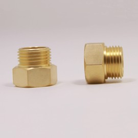 Ousun G 1/2 BSP Female to US 1/2 NPT Male Thread (2-Pack), Solid Brass Pipe Fitting，Connector with Rubber Washer， British to US Gauge Sensor Sender Adapter BSP NPT Thread Converter