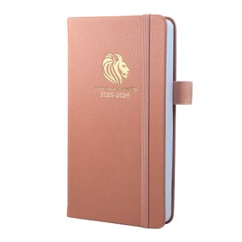 Diary 2025-2026 - 18 Month Mid Year Diary from Jul. 2025 to Dec 2026, A6 Pocket Week to View Diary, Weekly & Month Planner with Leather Cover, Pen Loop, Inner Pocket (Pink)
