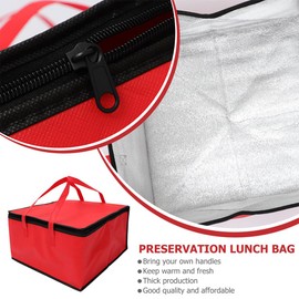 Operitacx Insulated Lunch Bag, Foldable Food Delivery Bag, Pizza Warmer Bag, Picnic Bag Transport Bag for Hot Food Delivery Drink Carrier, red, Sports