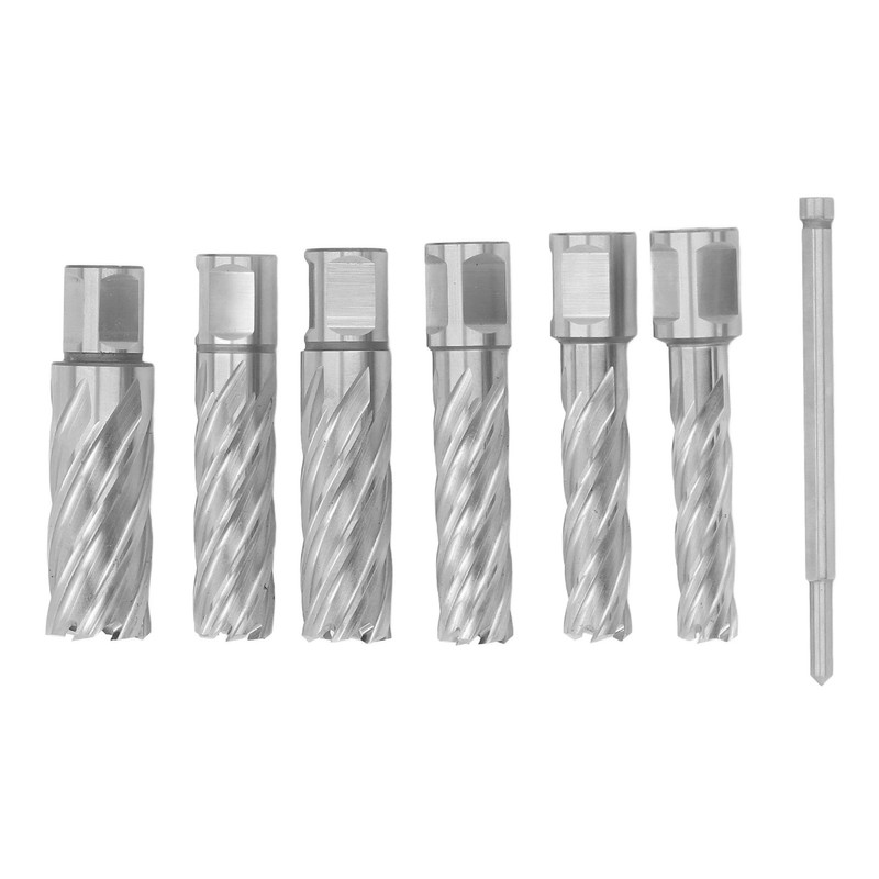 7Pcs Annular Cutter 3 Flute Mag Drill Bit Carbide Steel